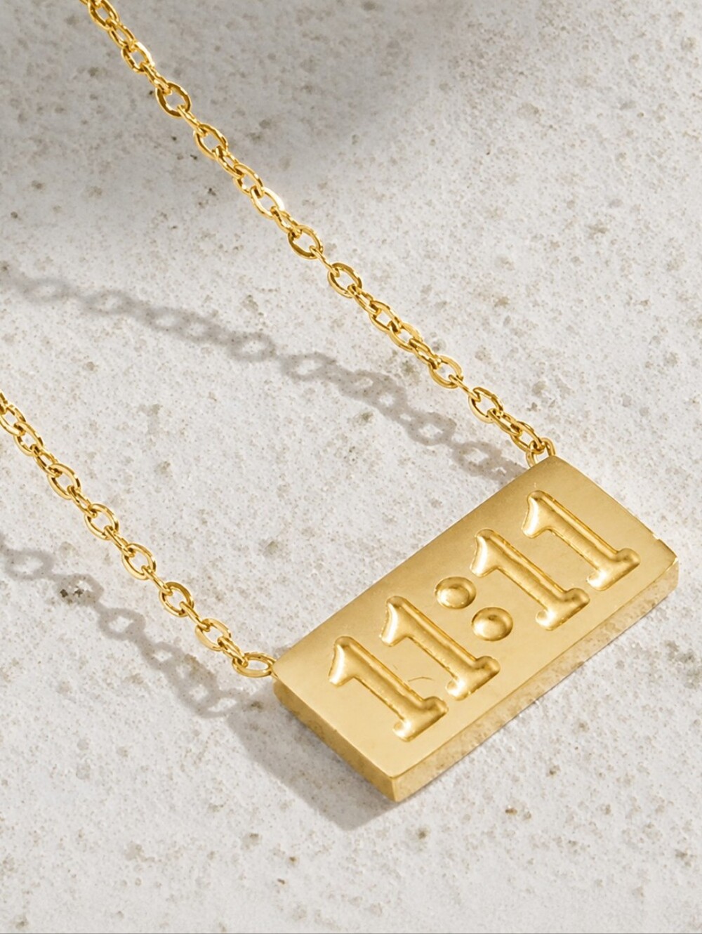Angel number Pendant Necklace Lucky Charm 18k Gold Plated Stainless Steel